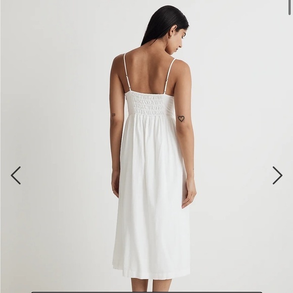 Madewell Double-Tie Cutout Sweetheart Midi Dress NL181 white - Picture 2 of 7